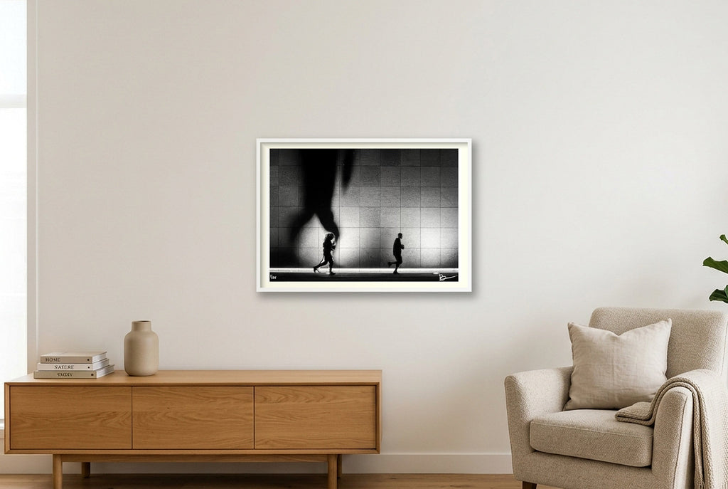 Running From Your Demons — 100×70cm, 39×28" White Frame