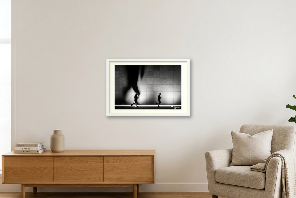Running From Your Demons — 60×40cm, 24×16" White Frame