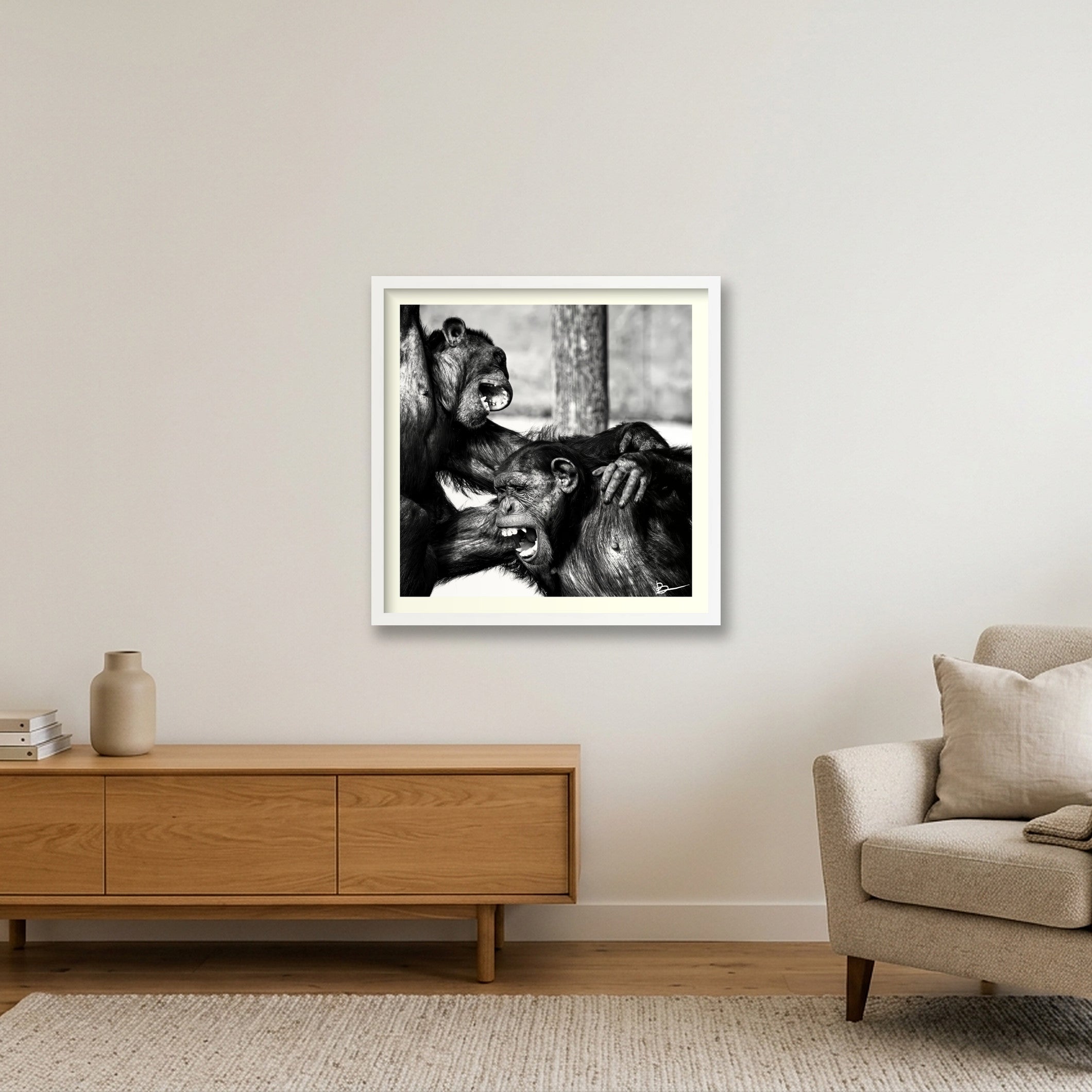 The Laughing Policemen — 50×50cm, 20×20" White Frame