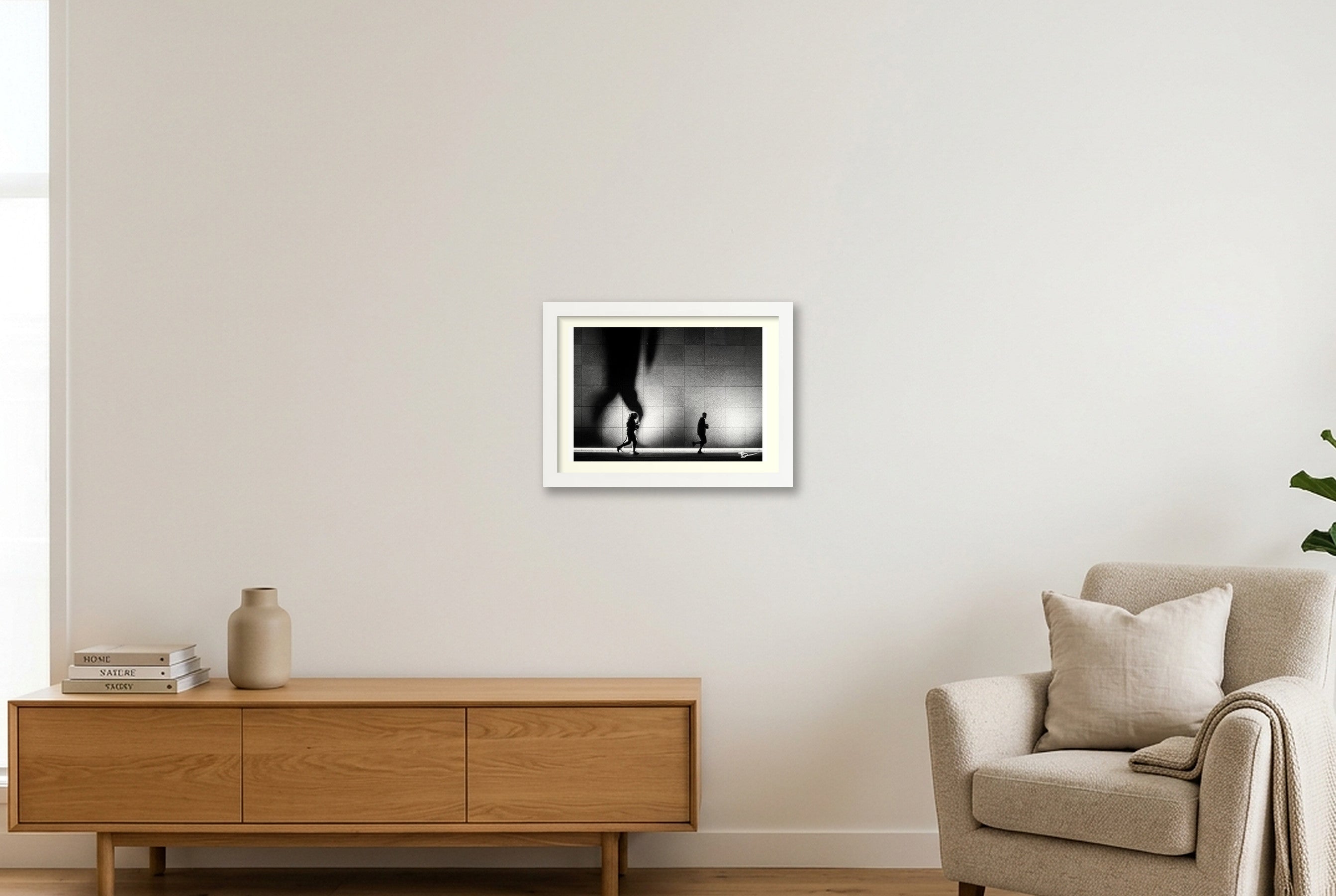 Running From Your Demons — A4 (30×21cm, 12×8") White Frame