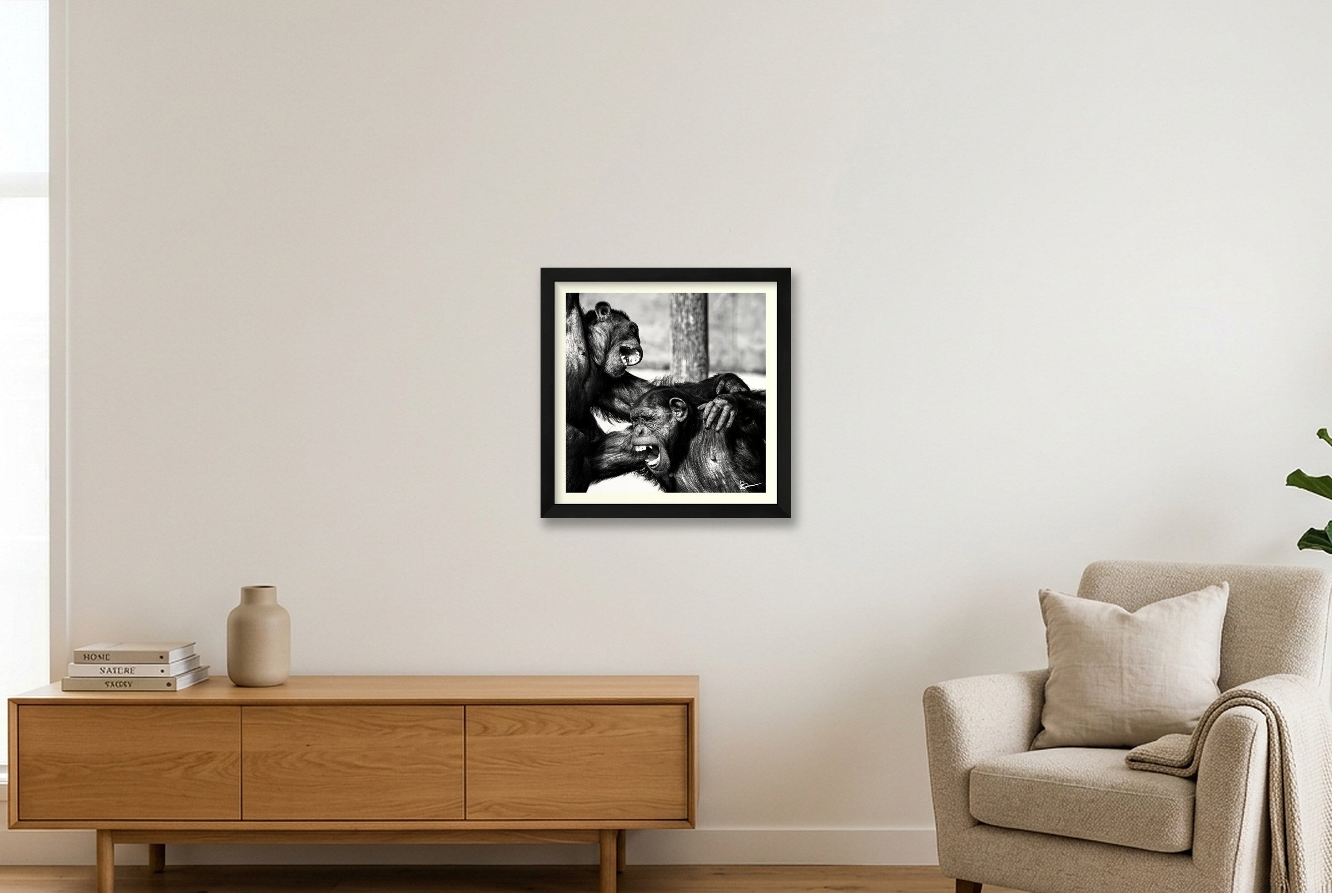 The Laughing Policemen — 30×30cm, 12×12" Black Frame