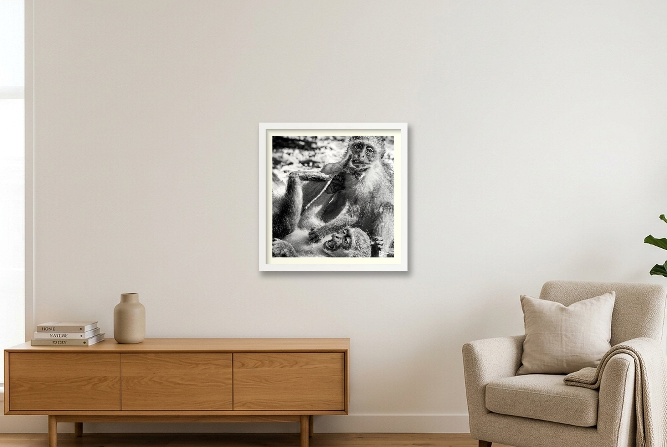 The Dust Up — 40×40cm, 16×16" White Frame
