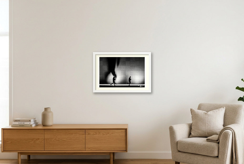 Running From Your Demons — 45×30cm, 18×12" White Frame