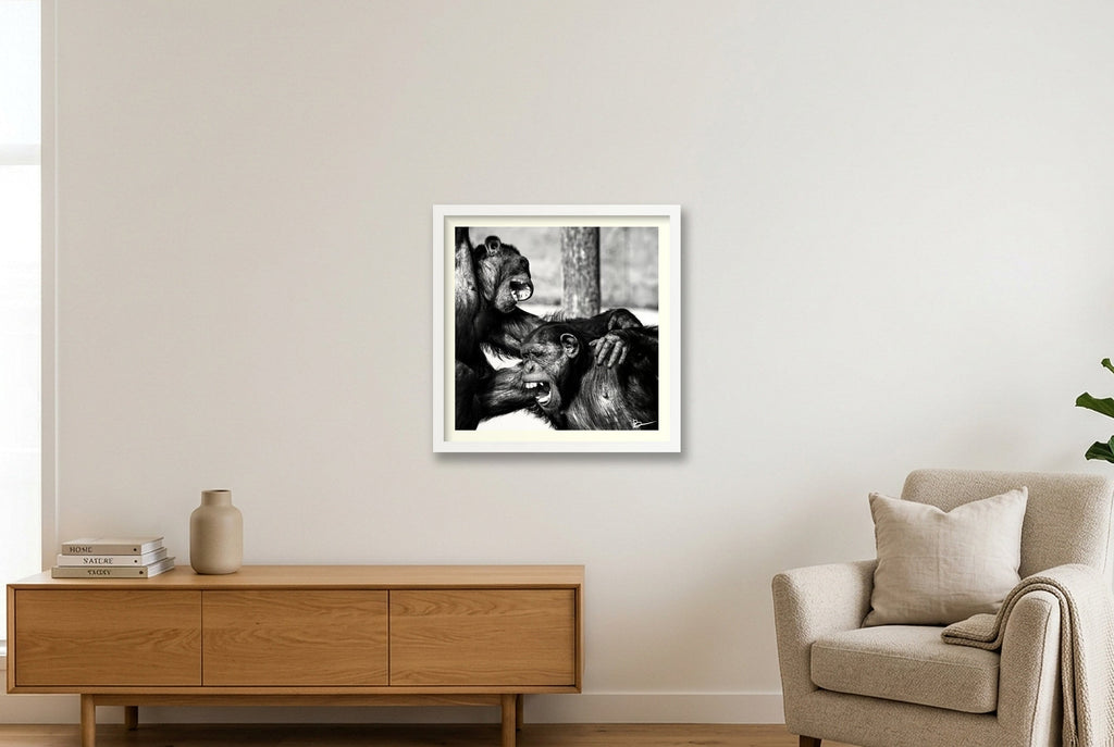 The Laughing Policemen — 40×40cm, 16×16" White Frame