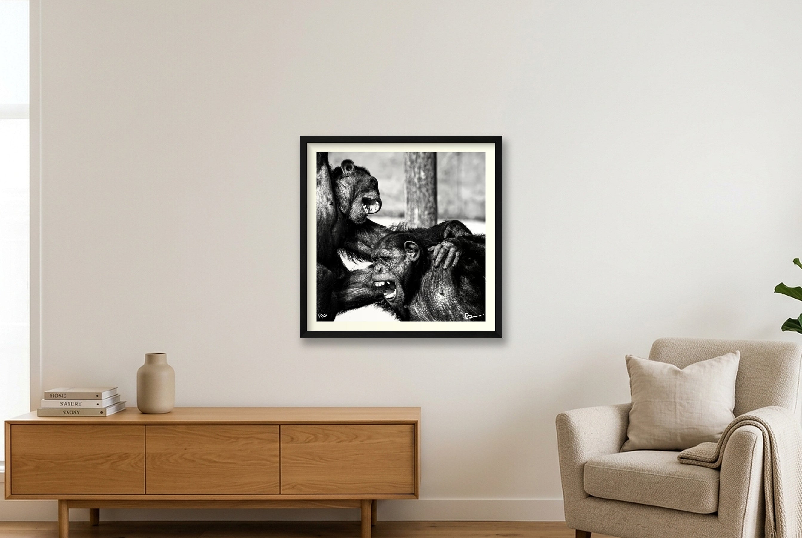 The Laughing Policemen — 50×50cm, 20×20" Black Frame